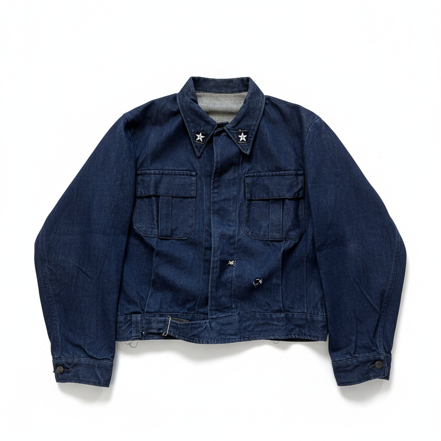 Italian Navy Denim Work Jacket - 1990s