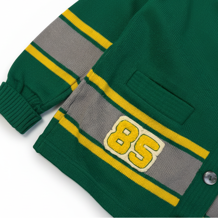 Green Letterman Cardigan - 1980s