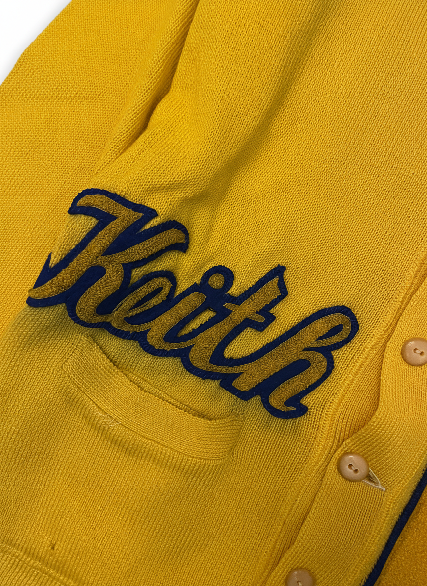 Yellow Letterman Cardigan - 1960s