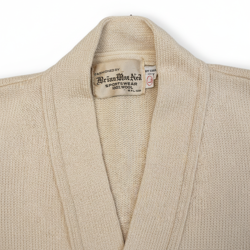 Cream Letterman Cardigan - 1970s