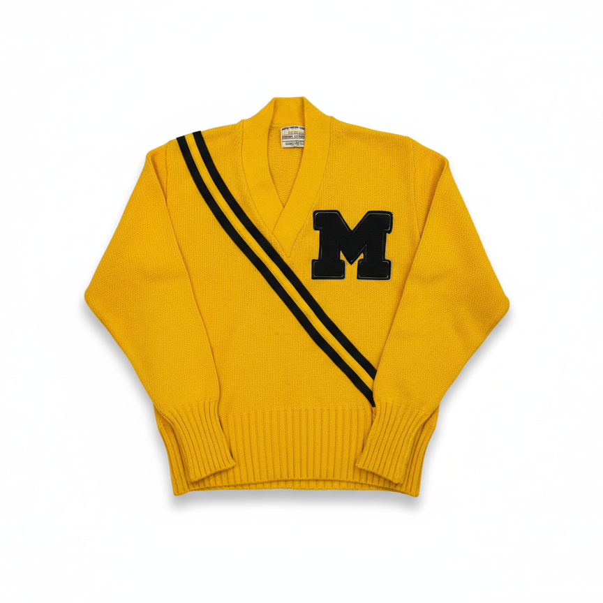 Yellow Letterman Sweater