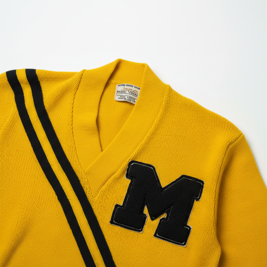 Yellow Letterman Sweater