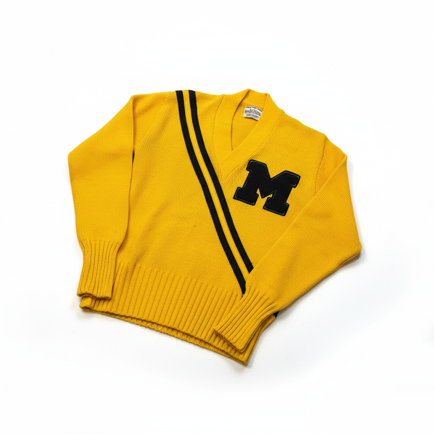 Yellow Letterman Sweater