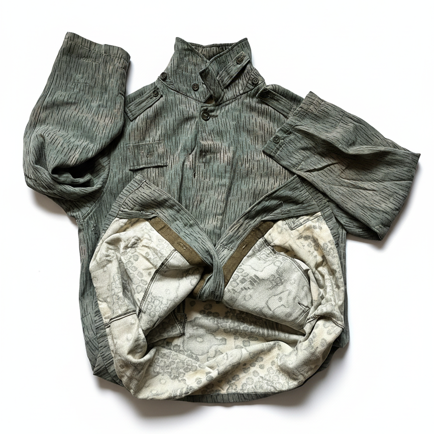 Green jacket with floral lining on a white background