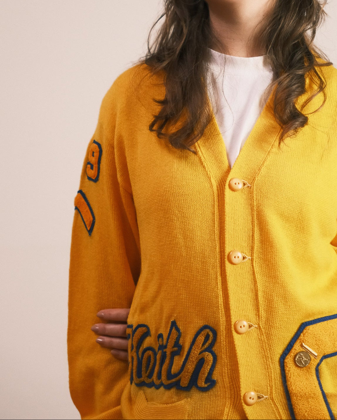 Yellow Letterman Cardigan - 1960s
