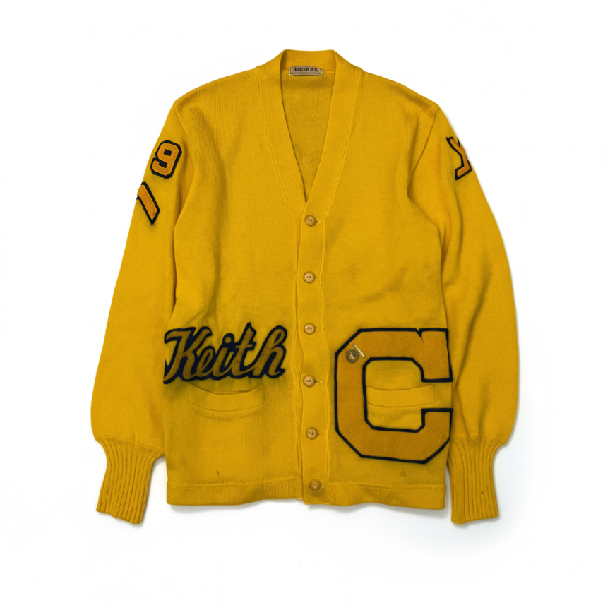 Yellow Letterman Cardigan - 1960s