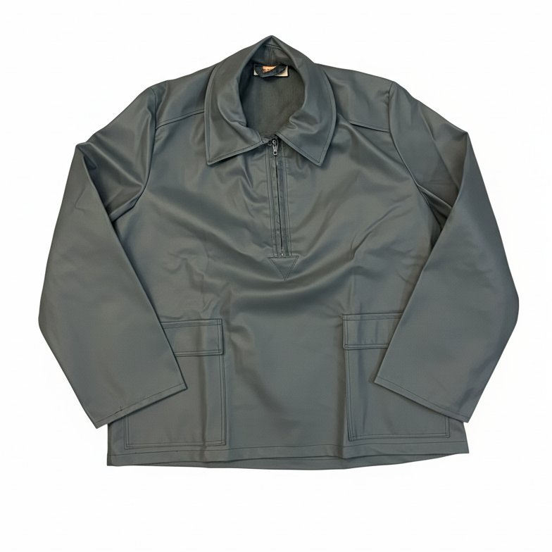 German Army Genuine Grey Leather Zip Jacket - 1990s