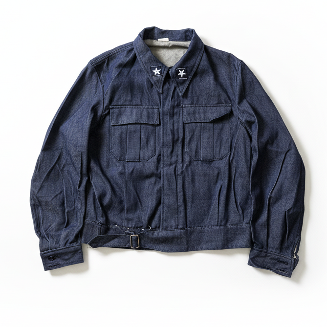 Italian Navy Denim Work Jacket - 1990s